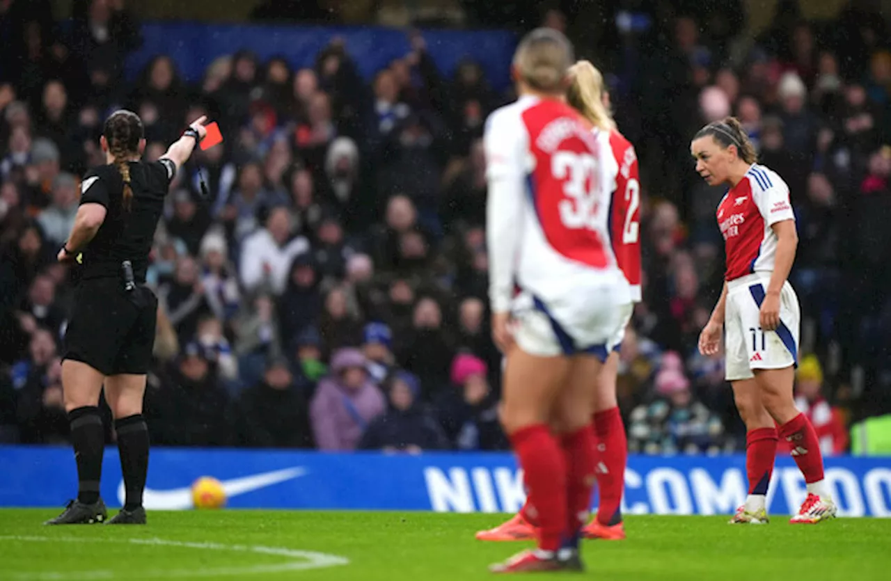 Katie McCabe sent off as Chelsea edge Arsenal