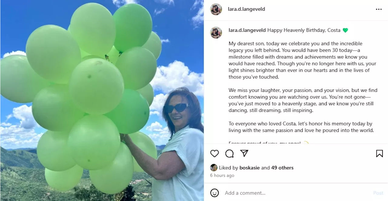 Happy heavenly 30th birthday: Costa Titch’s mom posts bittersweet tribute