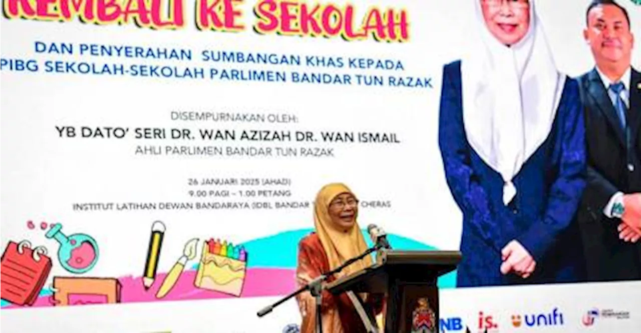 More aid needed for underprivileged children's education, says Dr Wan Azizah