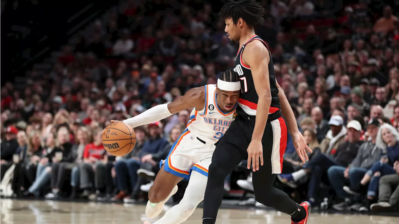 Gilgeous-Alexander, Sharpe to Lead Thunder, Trail Blazers in Sunday Showdown