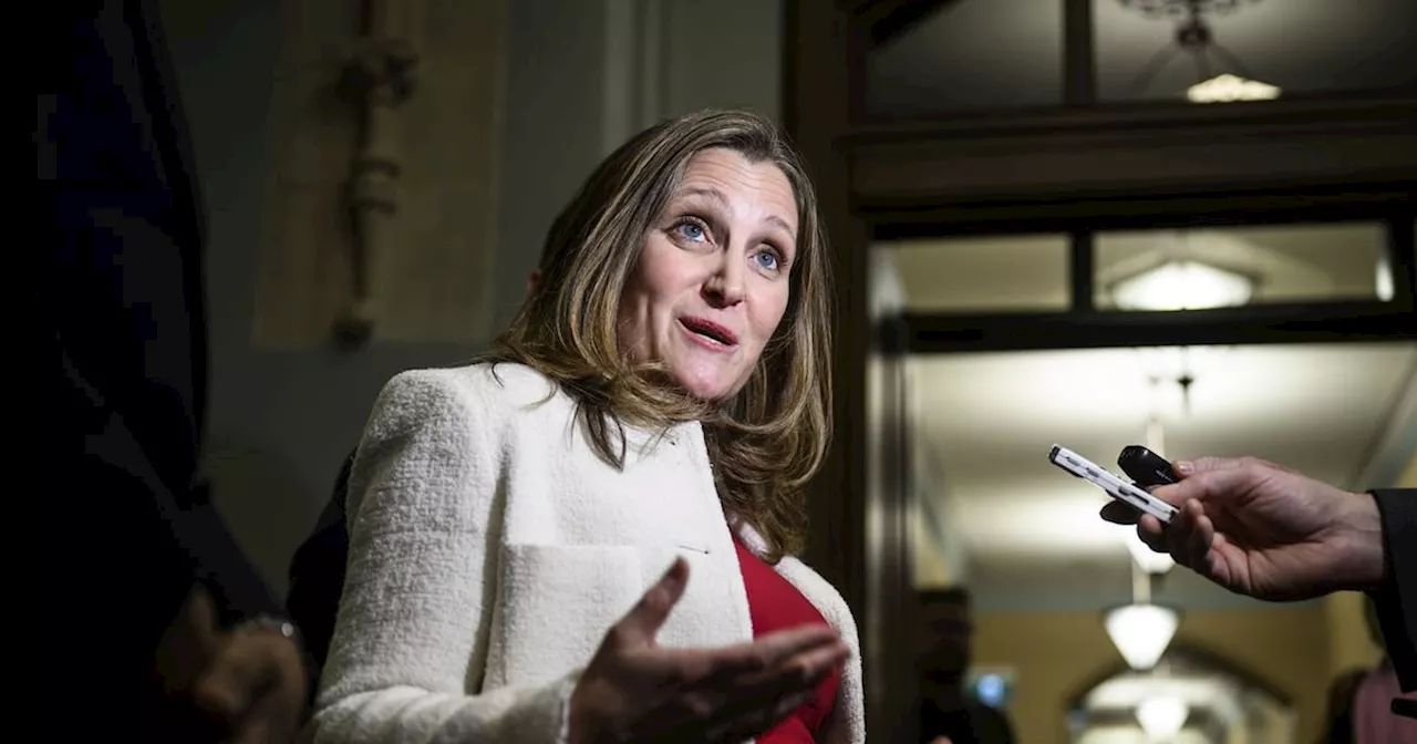 Chrystia Freeland pitches tariff response plan that would target U.S. businesses