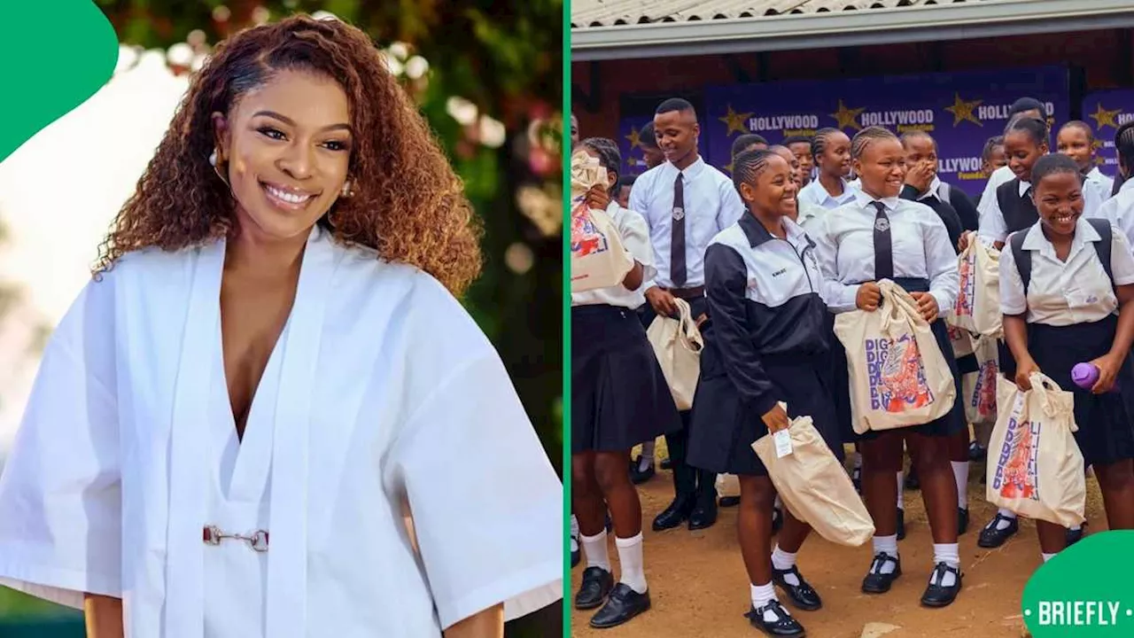 Nomzamo Mbatha Donates Shoes and Uniforms to Underprivileged Schools