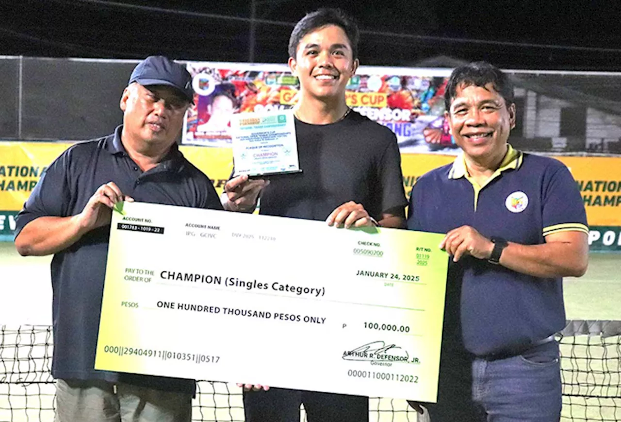 Olivarez Dominates Arcilla to Capture Governor's Cup National Open Tennis Championship