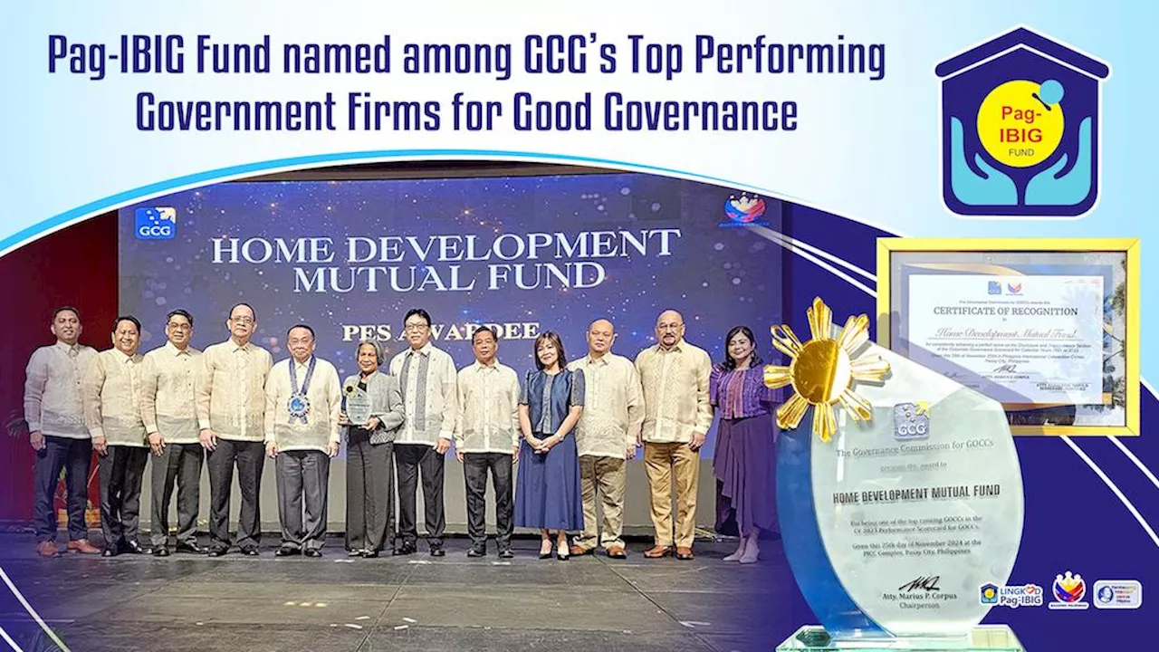 Pag-IBIG Fund Named One of Top Performing Government Owned Companies