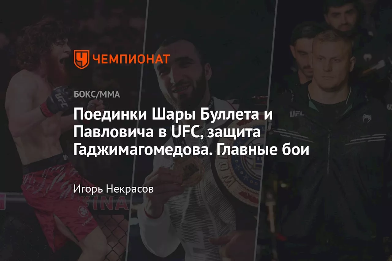 Поединки Шары Буллета и Павловича в UFC, защита Гаджимагомедова. Главные бои