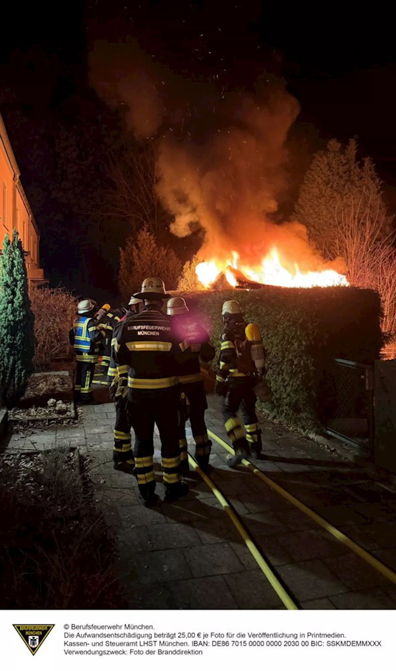 Gartenhaus in Fürstenried komplett niedergebrannt