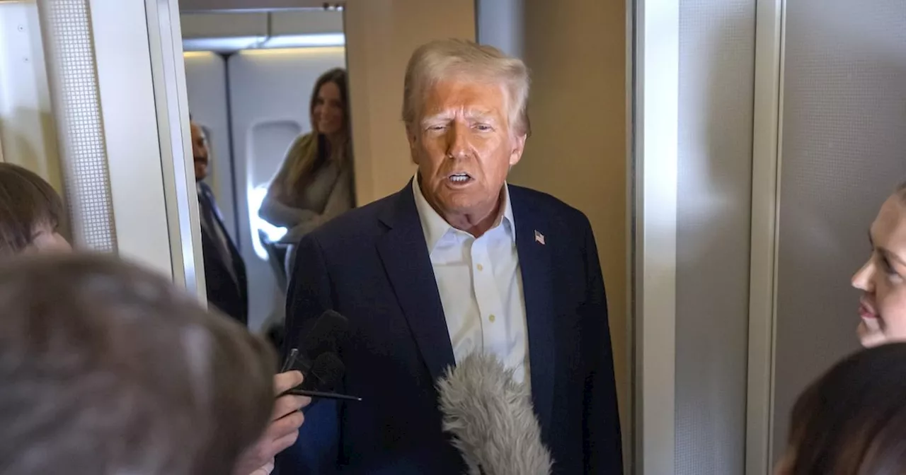 President Trump Speaks to Reporters on Air Force One