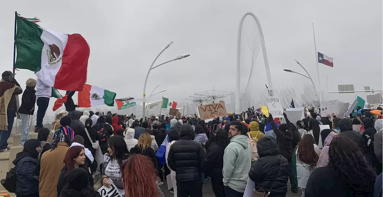 Hundreds Protest Mass Deportations as ICE Raids Start in North Texas