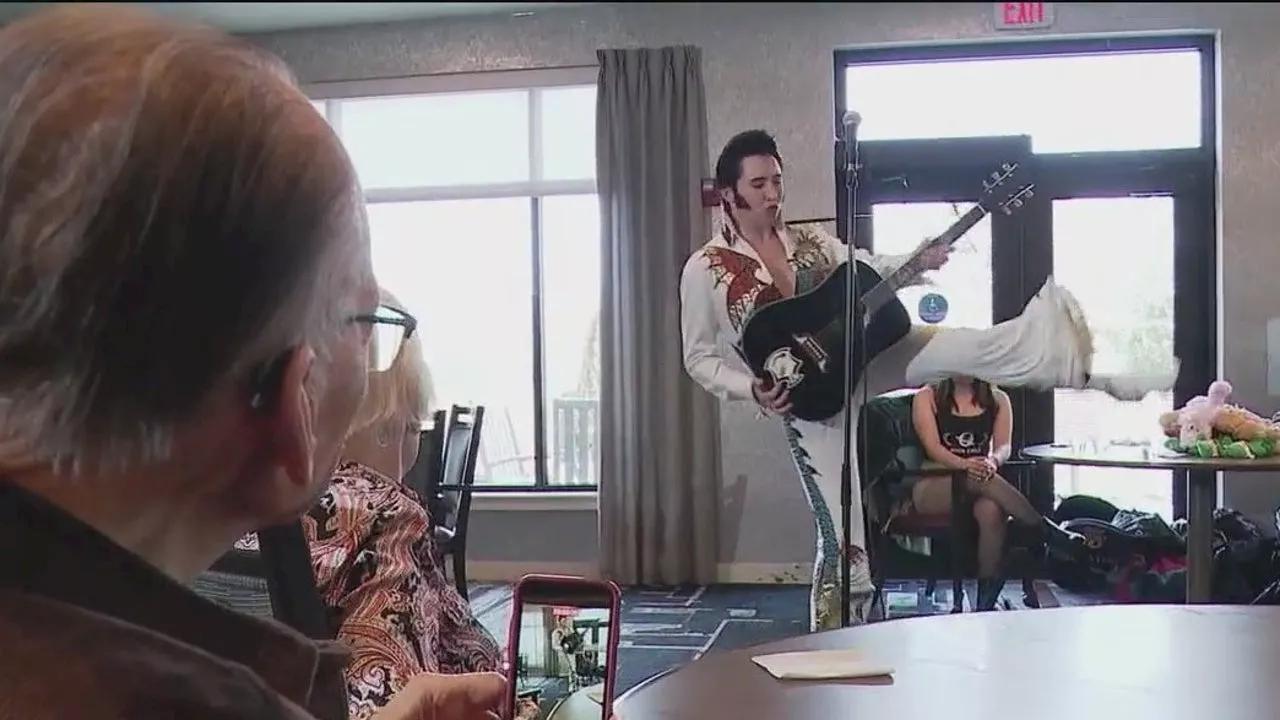 Elvis Impersonator Brings Joy to Senior Citizens