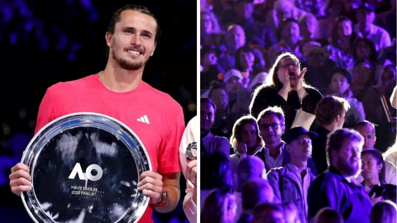 What happened to the woman who heckled Zverev during Aus Open final presentation