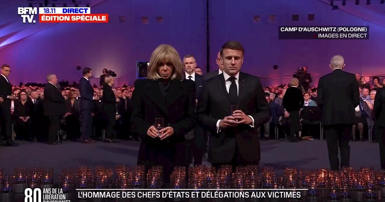 Emmanuel et Brigitte Macron émus : ce geste symbolique lors des commémorations à Auschwitz