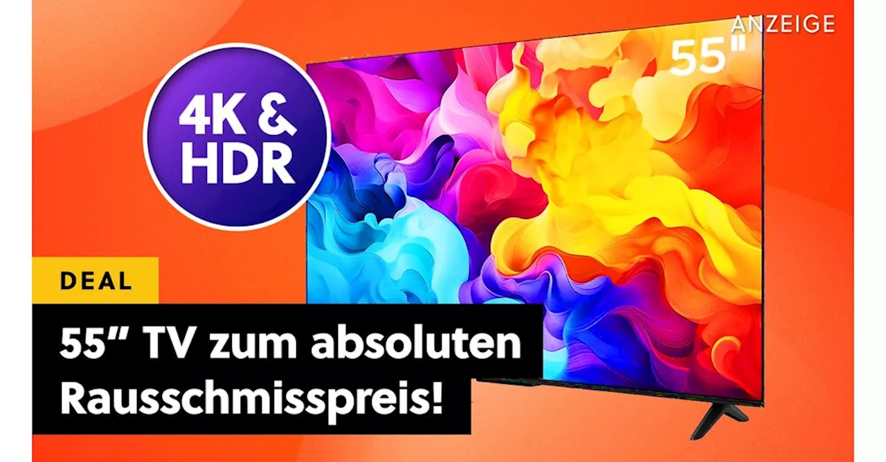 Günstiger 55 Zoll 4K Smart TV mit Dolby Atmos und Google TV bei Amazon