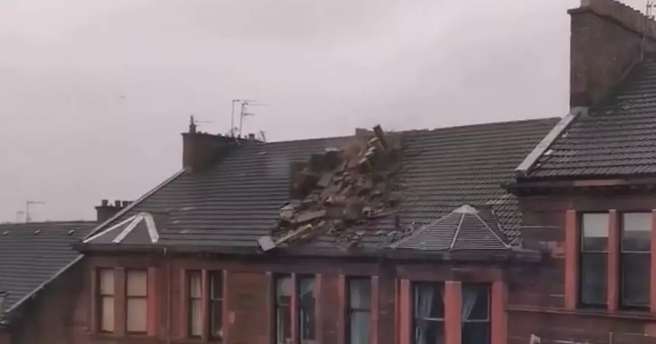 Storm Eowyn Damage: Chimney Collapse in Glasgow West End