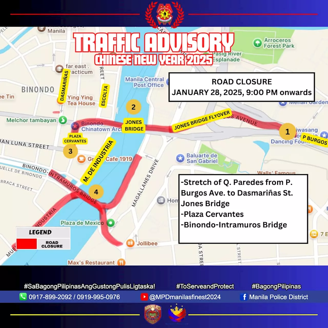 Some Manila Roads to Close for Chinese New Year