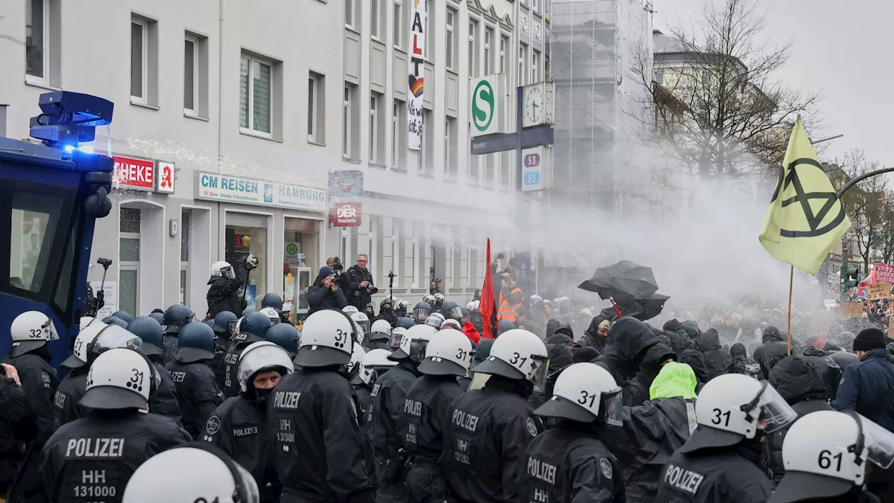  Eskalation bei Anti-AfD-Demo in Hamburg