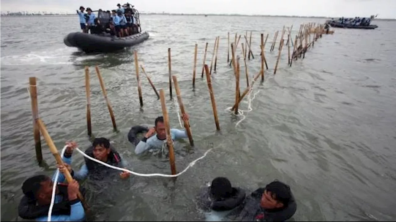 154 Personel Gabungan Bongkar Pagar Laut Tak Berizin di Tangerang