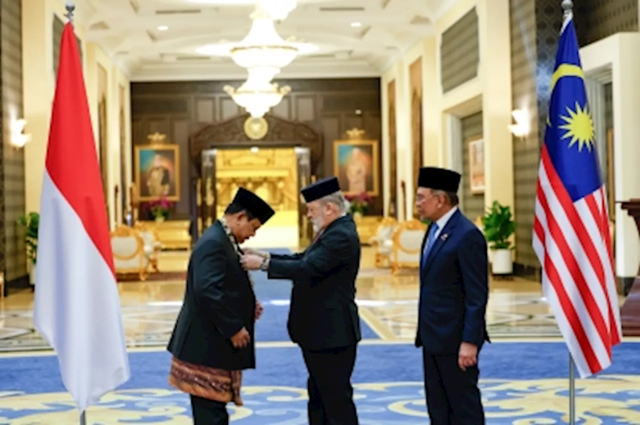 Indonesian President Prabowo receives state welcome, honoured with royal Johor award by King