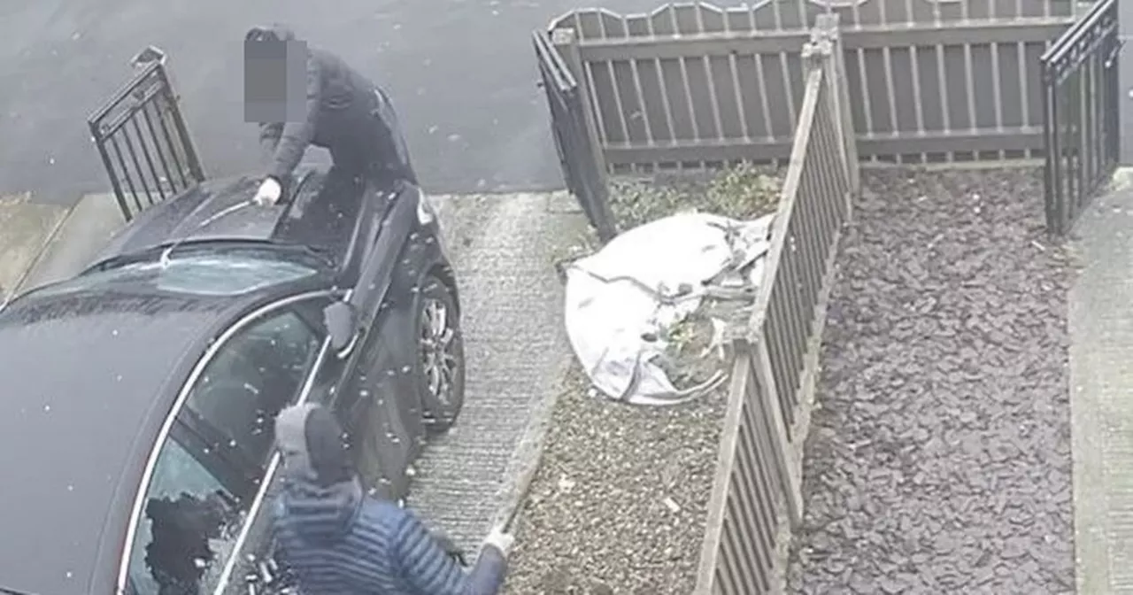 Terrified Children Scream as Thugs Smash Up House and Car