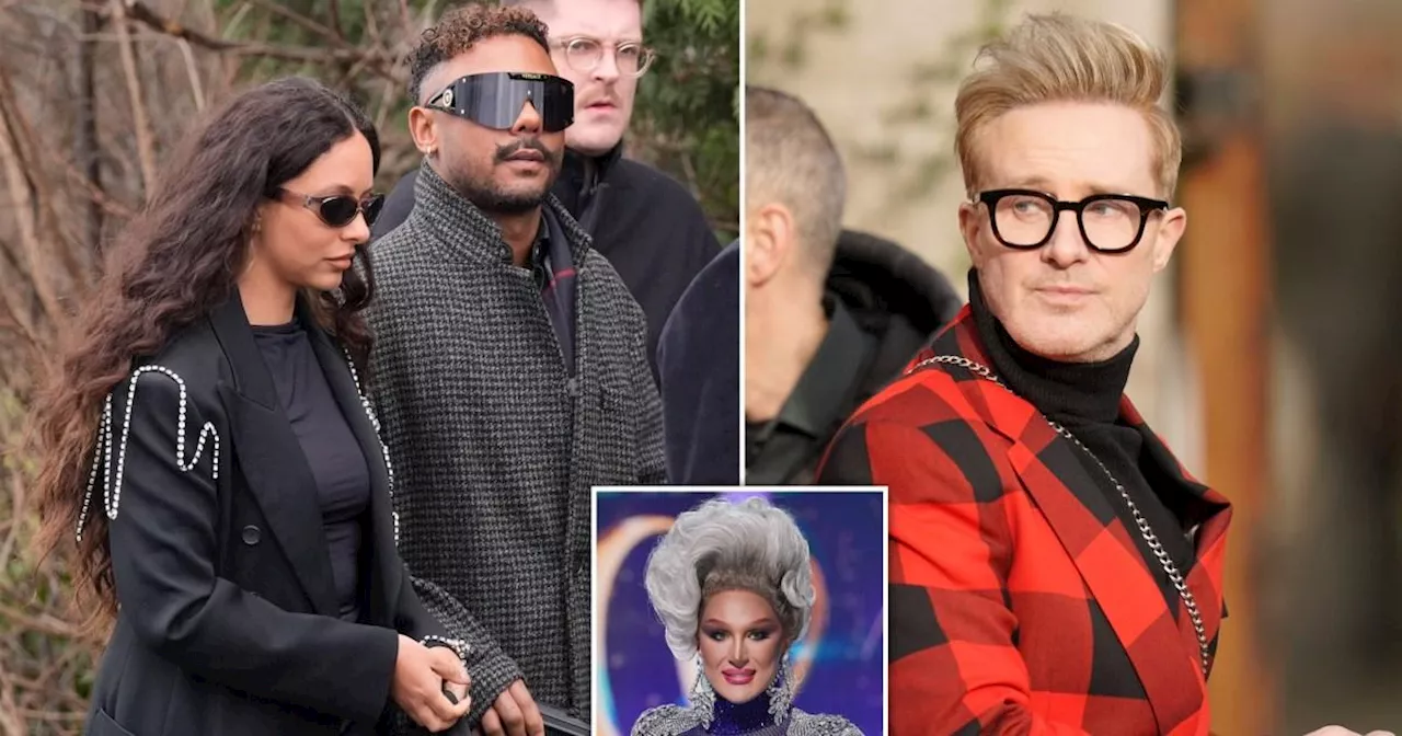 Ian 'H' Watkins and Jade Thirlwall among mourners arriving at The Vivienne's funeral