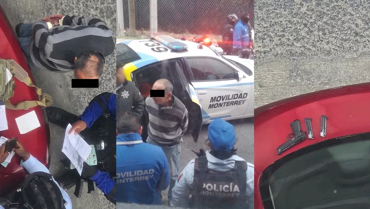 Policía de Monterrey captura a hombre armado tras persecución por el centro de la ciudad