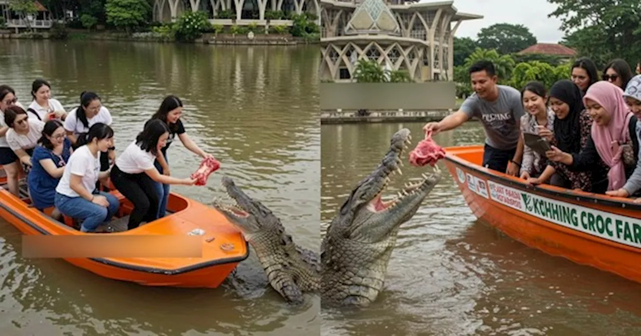 Aktiviti Bagi Makan Buaya Di Sungai Kuching Tak Wujud, Ia Hanyalah AI & Ramai Terpedaya