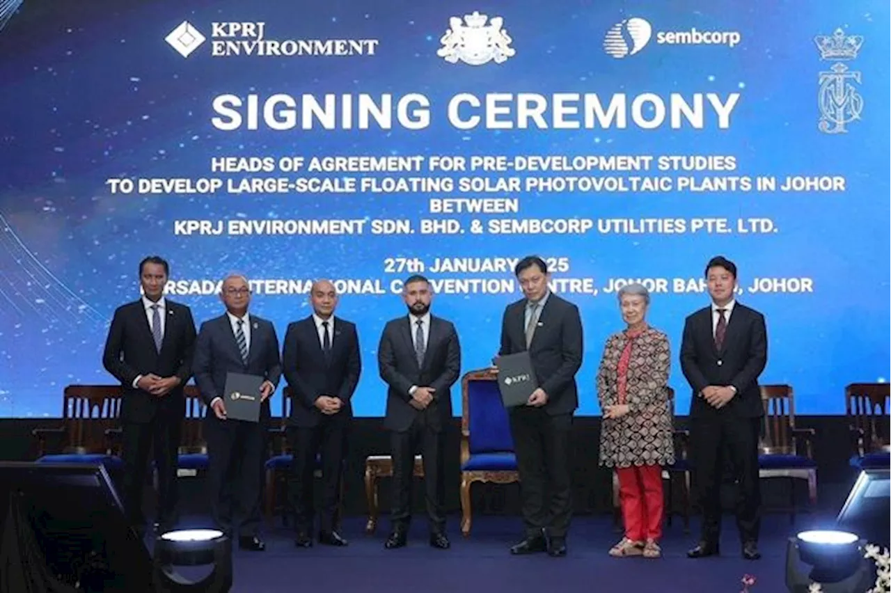 Johor Regent witnesses inking of deal to study developing large-scale floating solar power plants