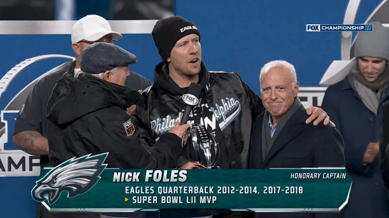 – Eagles owner fires back at Terry Bradshaw’s Super Bowl comment at awkward trophy presenta...