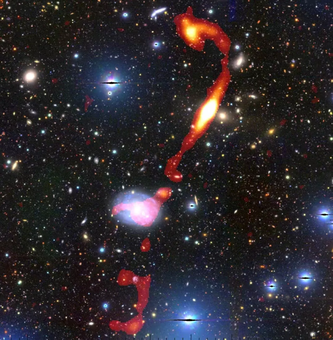 Astronomers Discover a Troubled Giant Radio Galaxy with Jets Spanning 3.3 Million Light Years