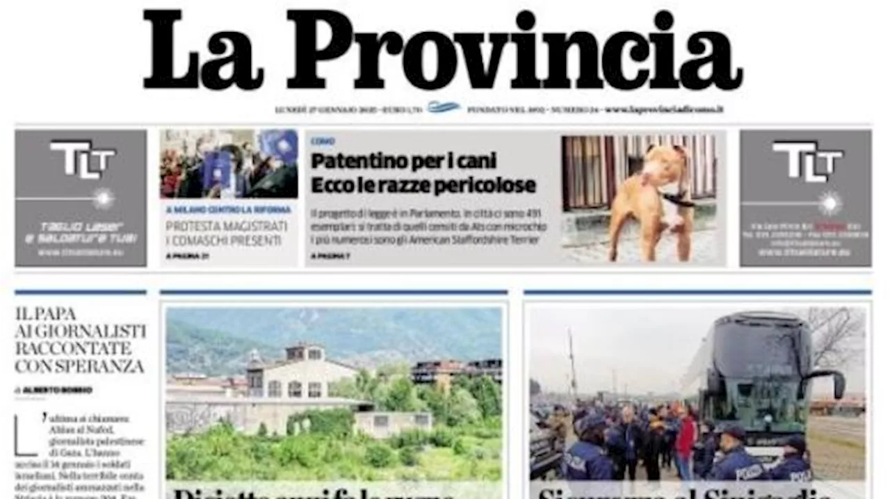 La Provincia in apertura: 'Como bello e sprecone. Lasciati per strada quattordici punti'