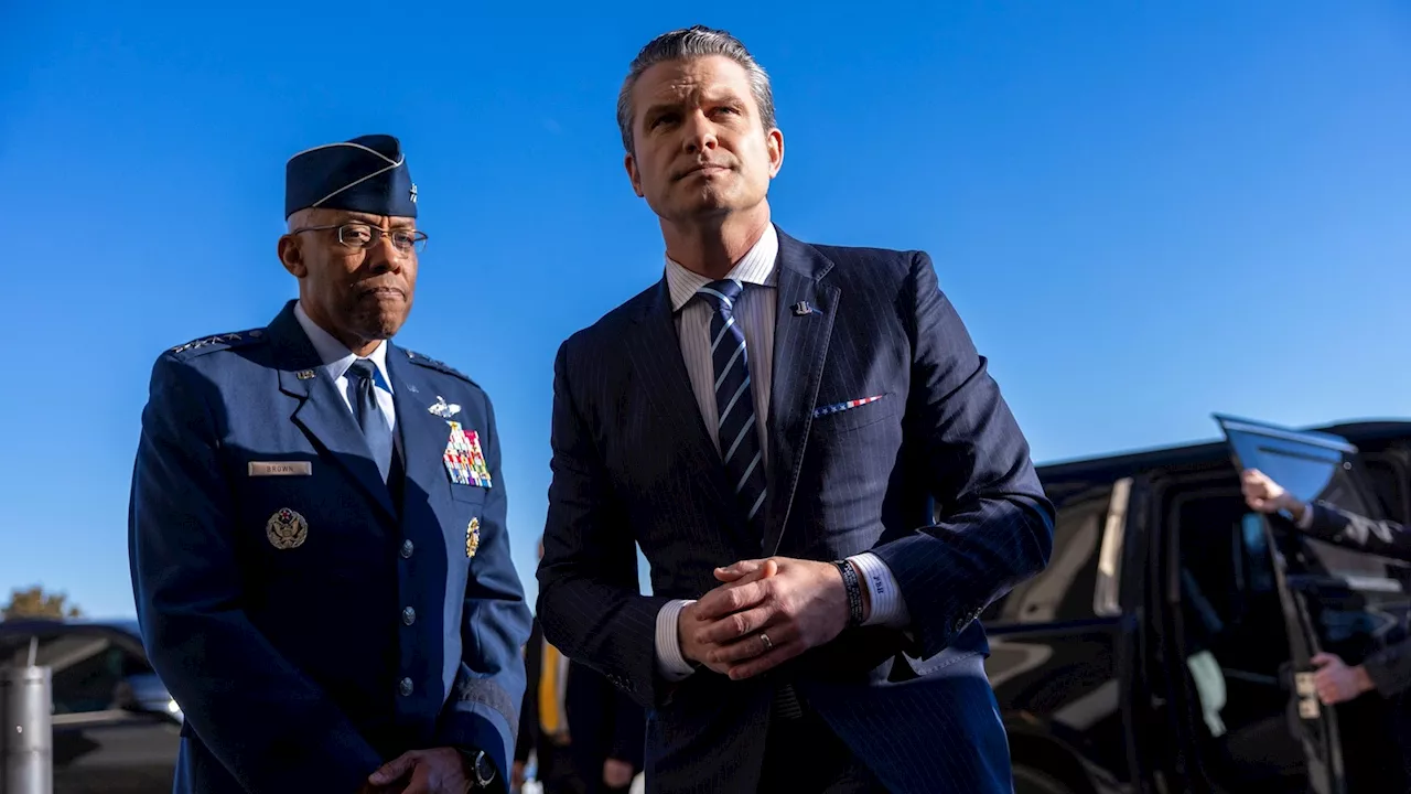 Hegseth and Brown Greet Each Other on Hegseth's First Day at Pentagon