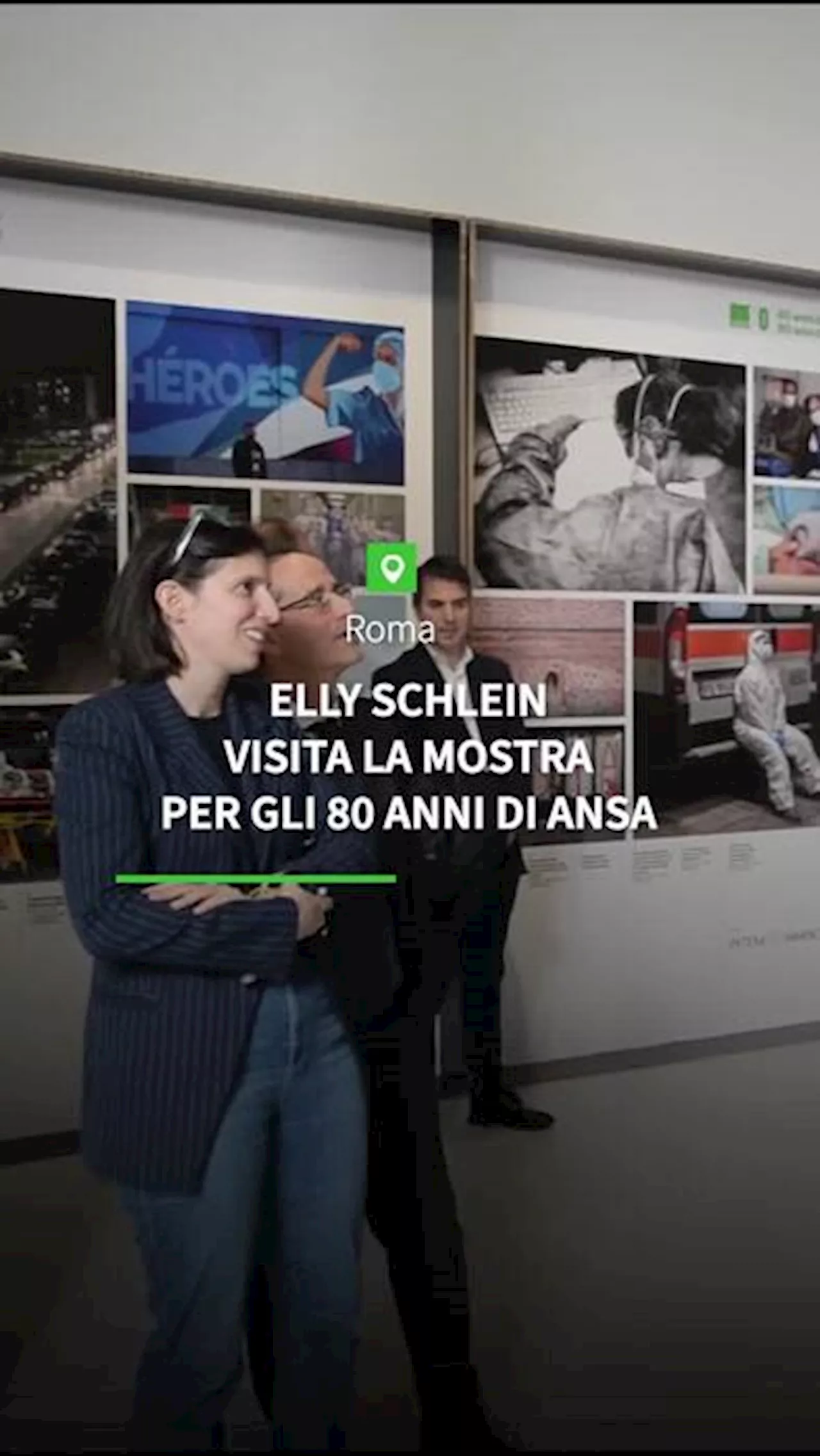 Elly Schlein visita la mostra per gli 80 anni di Ansa al Maxxi