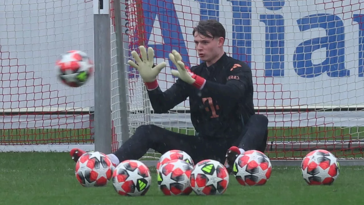 FC Bayern: Neuer Torwart da – Was beim ersten Training von Jonas Urbig auffiel!