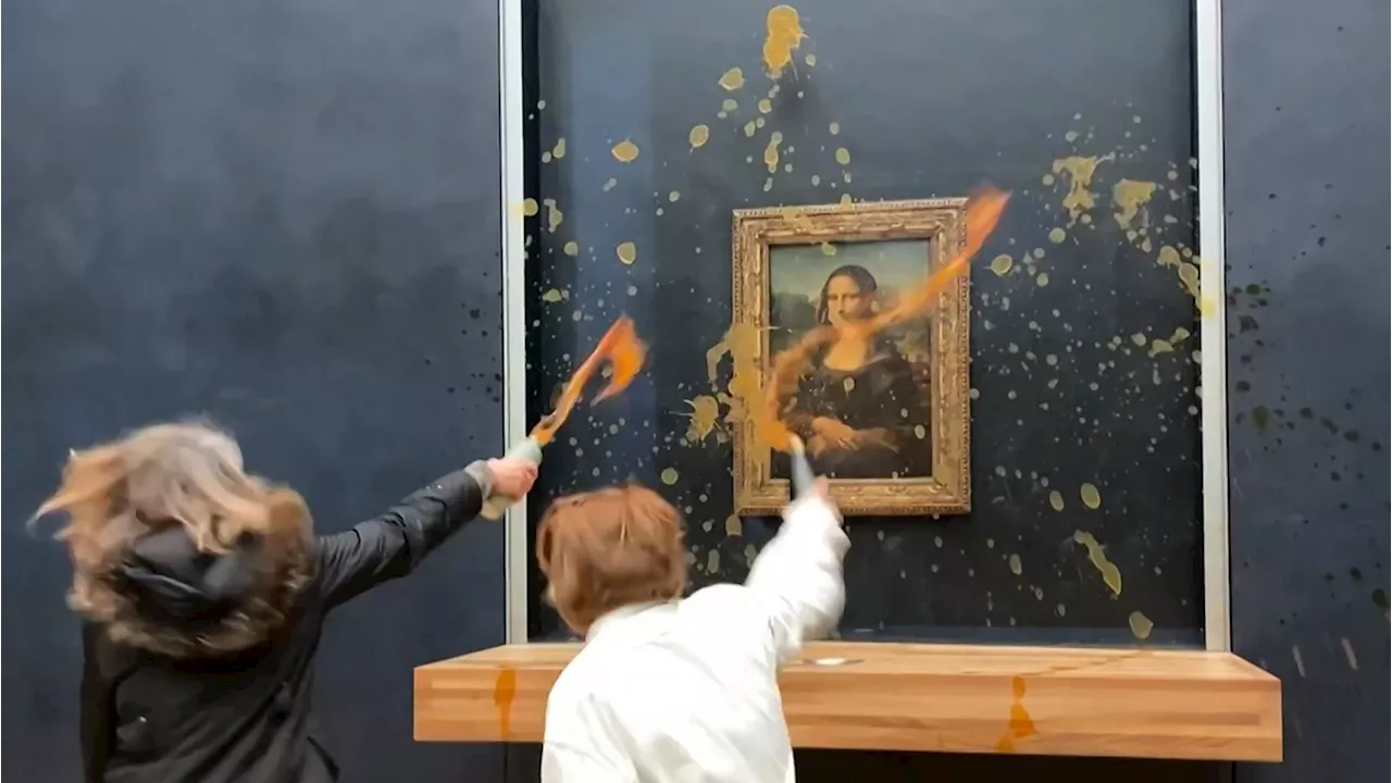 Mona Lisa-Protestaktion im Louvre: Aktivistinnen beworfen das Gemälde mit Suppe