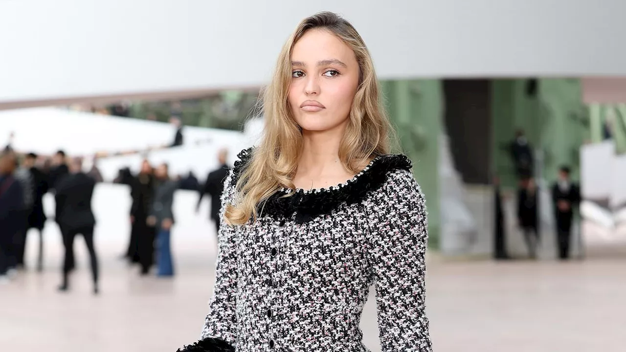 Lily-Rose Depp, 25, oozes sophistication in a boucle co-ord as she joins lookalike mother Vanessa...