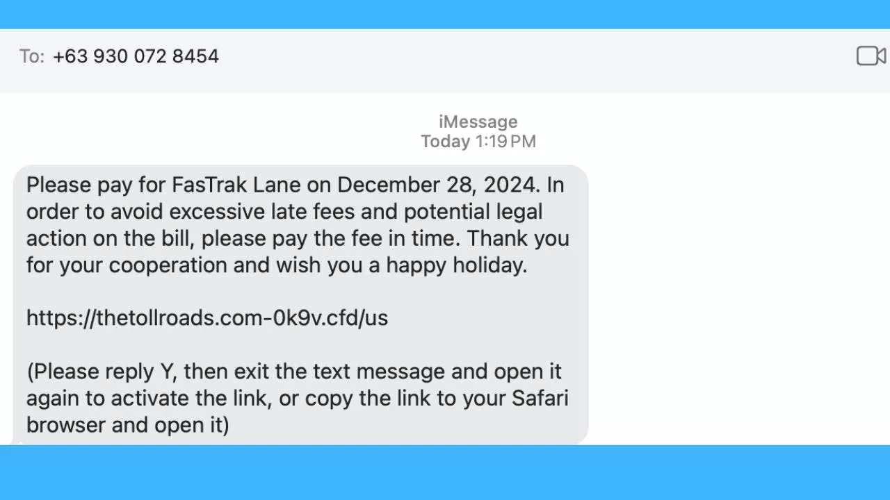 Toll Road Impersonation Scam Targets US Residents via Text Messages