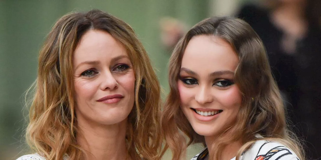 Lily-Rose Depp and Vanessa Paradis Coordinate in Feathers at Chanel Haute Couture