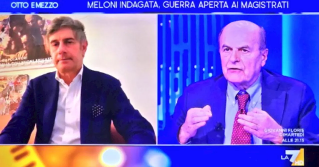 Bersani a Otto e mezzo, sfregio a Meloni: "Giorgia Trump dice bugie, non è un avviso di garanzia"