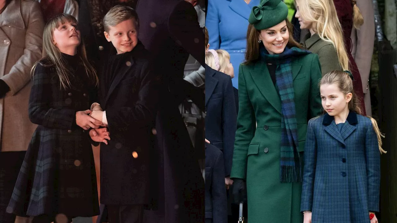 Princess Gabriella Channels Princess Kate in Chic Tartan Coat for Saint Dévote Celebration