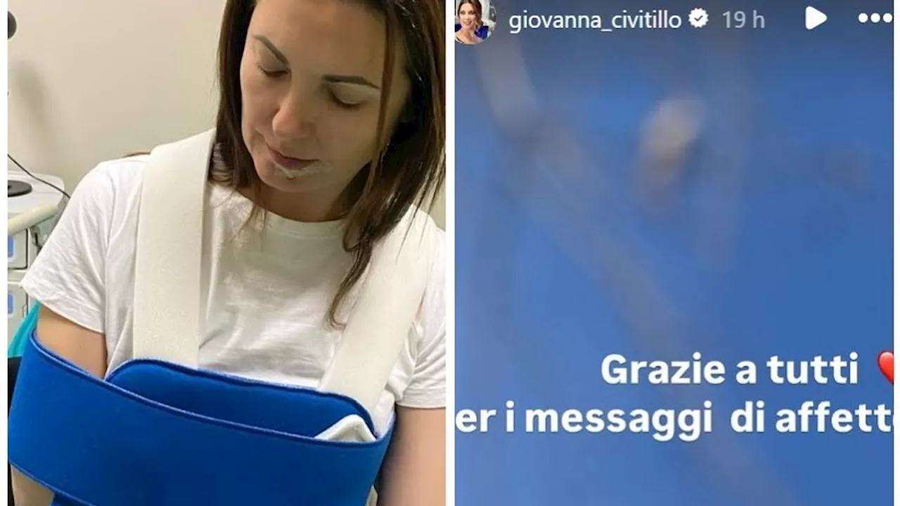  incidente domestico per Giovanna Civitillo: sublussazione alla spalla e ferita