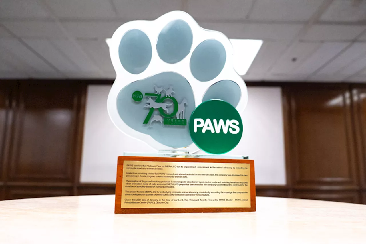 Meralco Honored with Platinum Paw Award for Exceptional Animal Welfare Efforts