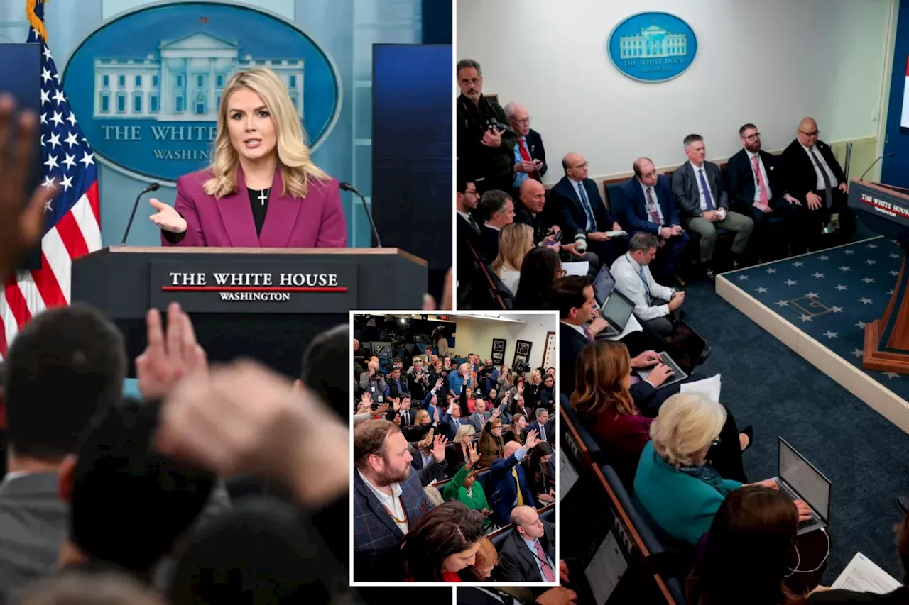 New WH press secretary Karoline Leavitt unveils 'new media' seat in briefing room