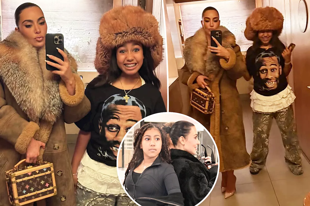 Kim Kardashian and North West Share Matching Fur Looks on Mother-Daughter Night Out