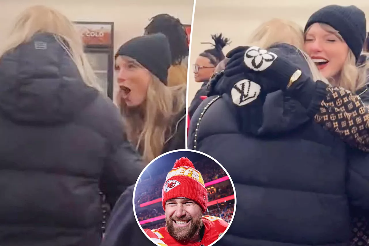 Watch the moment Taylor Swift realizes Travis Kelce is heading back to Super Bowl