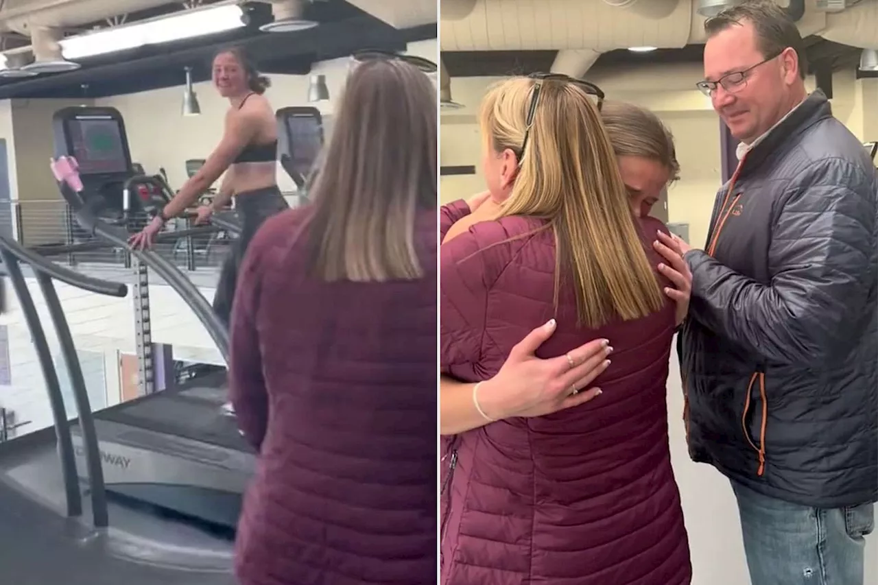 College Student's Parents Drive 600 Miles to Surprise Her at Gym