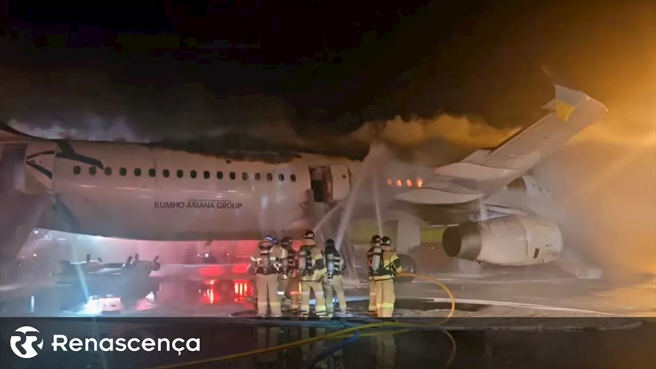 Incêndio em avião na Coreia do Sul força retirada de 169 passageiros