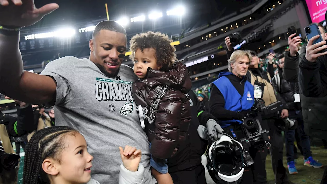 Saquon Barkley's rarely-seen son giddy for Super Bowl will melt your heart