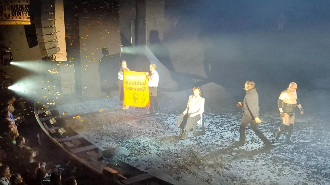 Just Stop Oil Protesters Disrupt West End Performance of 'The Tempest' Starring Sigourney Weaver