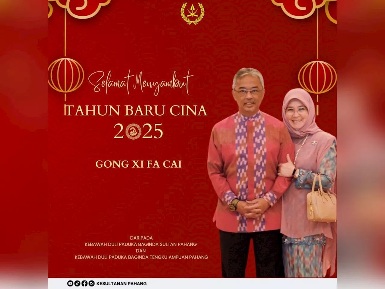 Sultan of Pahang, Pahang Menteri Besar extend Chinese New Year greetings