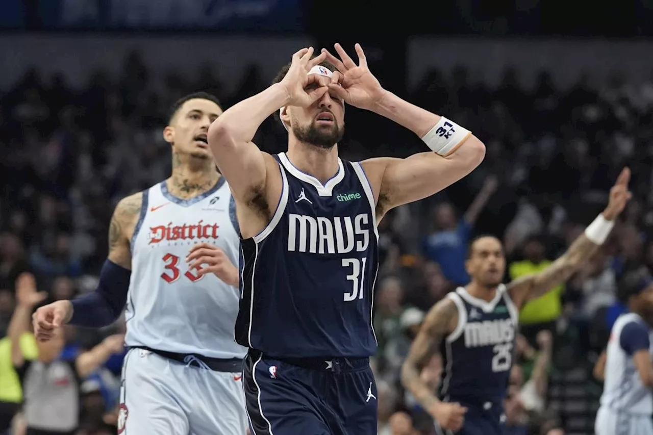 Klay matches team record as Mavs blast Wizards