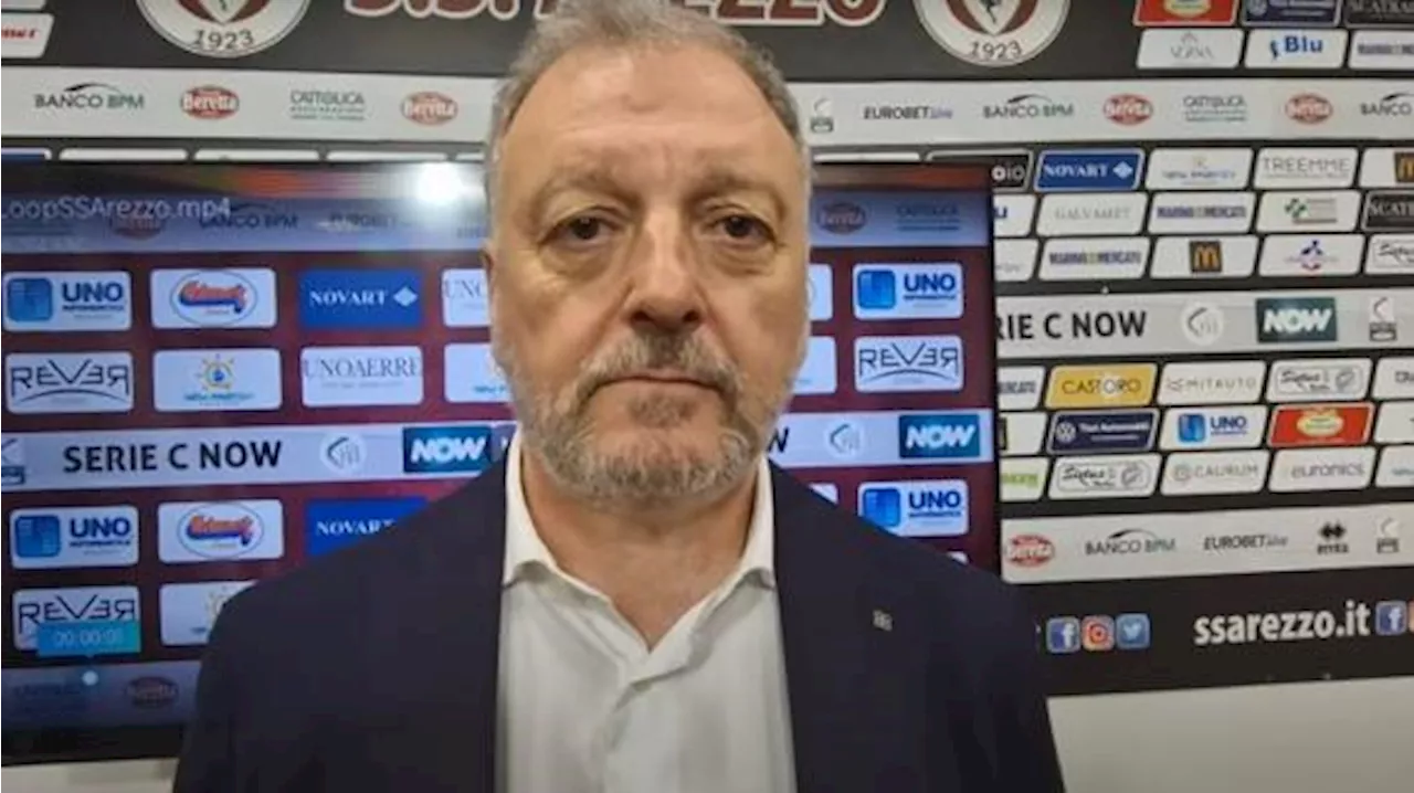 Pres. Arezzo: 'In campo una marea di teste di cazzo. Squadra in ritiro a tempo indeterminato'